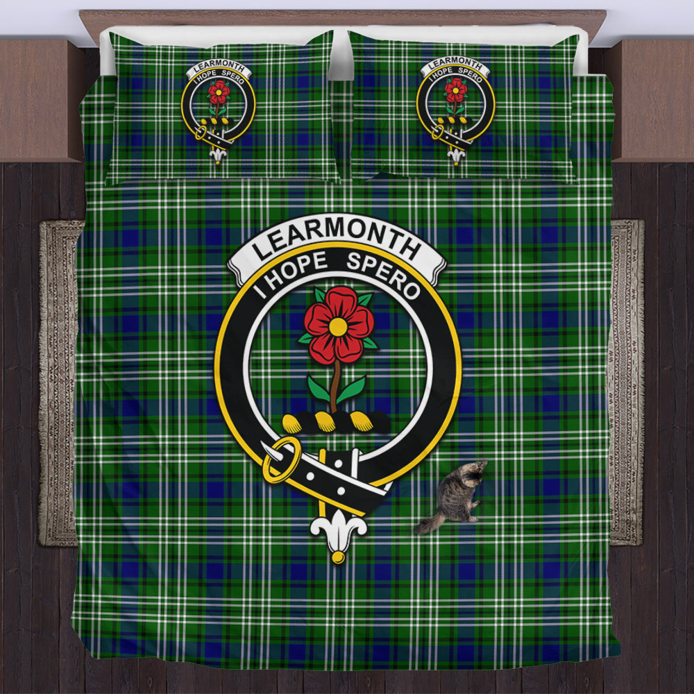 Learmonth Tartan Bedding Set with Family Crest US Bedding Set - Tartan Vibes Clothing