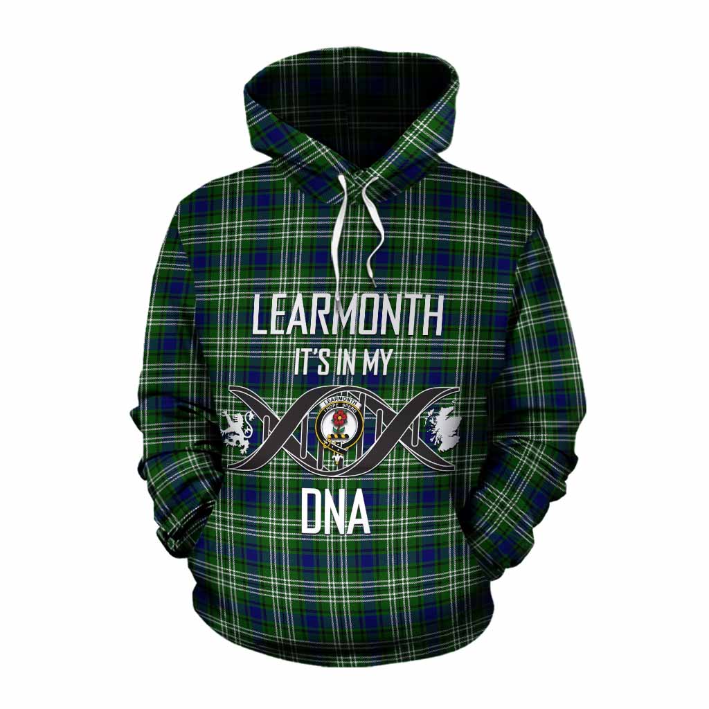 Tartan Vibes Clothing Learmonth Tartan Cotton Hoodie with Family Crest DNA In Me Style