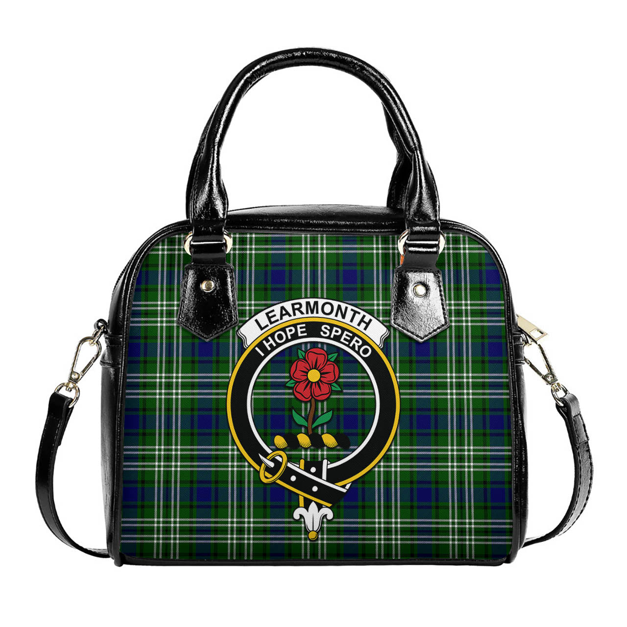 Learmonth Tartan Shoulder Handbags with Family Crest One Size 6*25*22 cm - Tartanvibesclothing