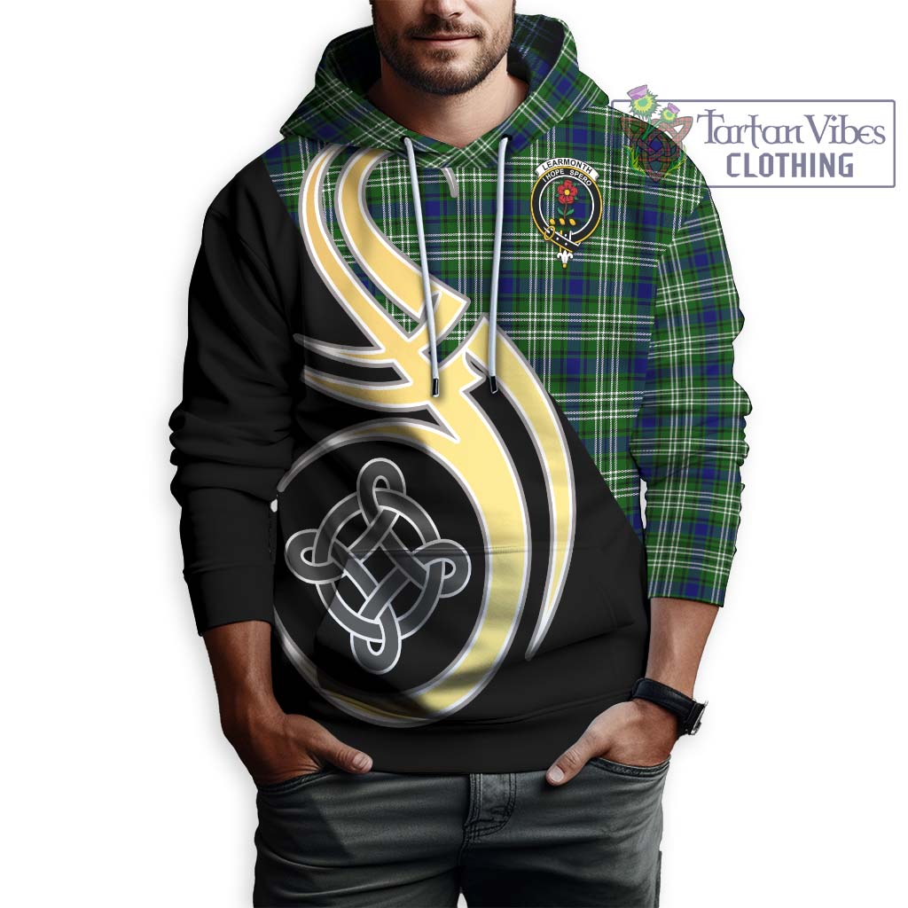 Learmonth Tartan Hoodie with Family Crest and Celtic Symbol Style Zip Hoodie - Tartan Vibes Clothing