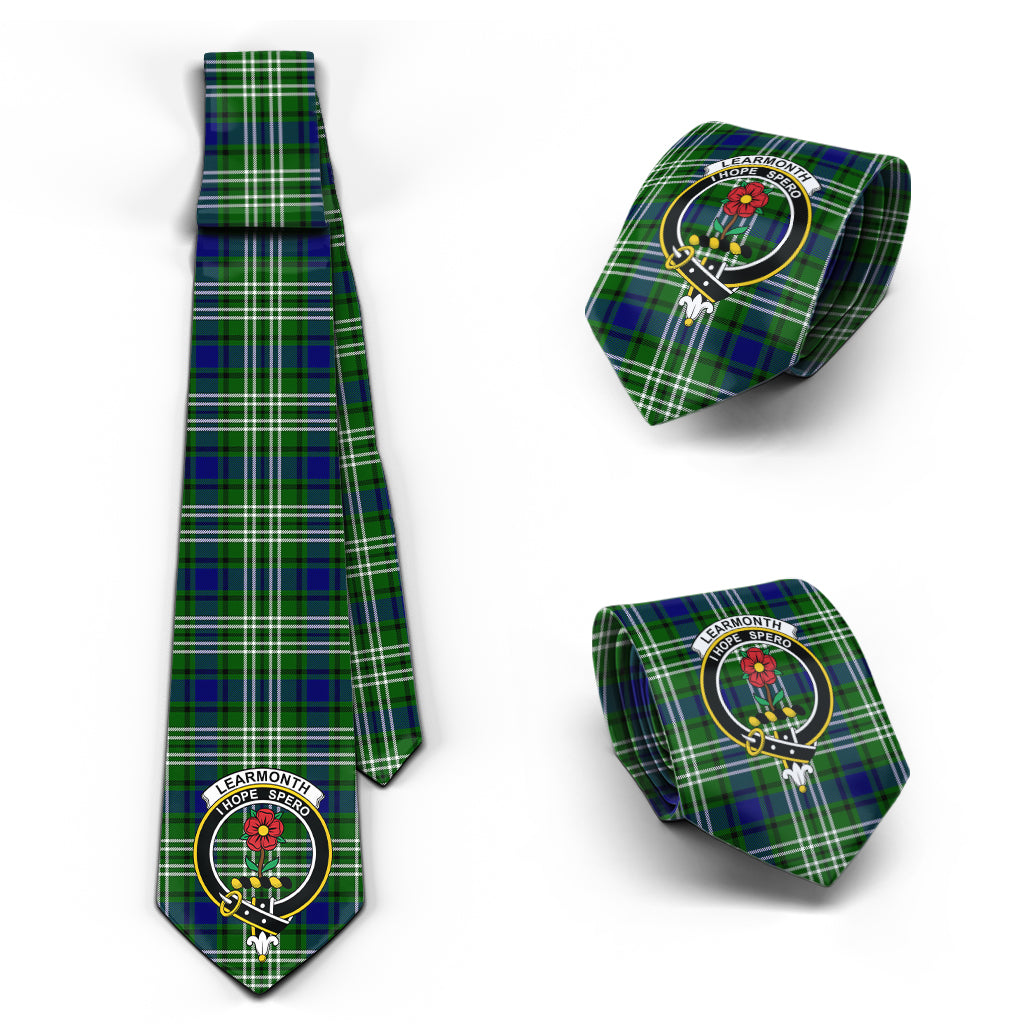 Learmonth Tartan Classic Necktie with Family Crest Necktie One Size - Tartan Vibes Clothing