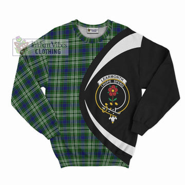 Learmonth Tartan Sweatshirt with Family Crest Circle Style