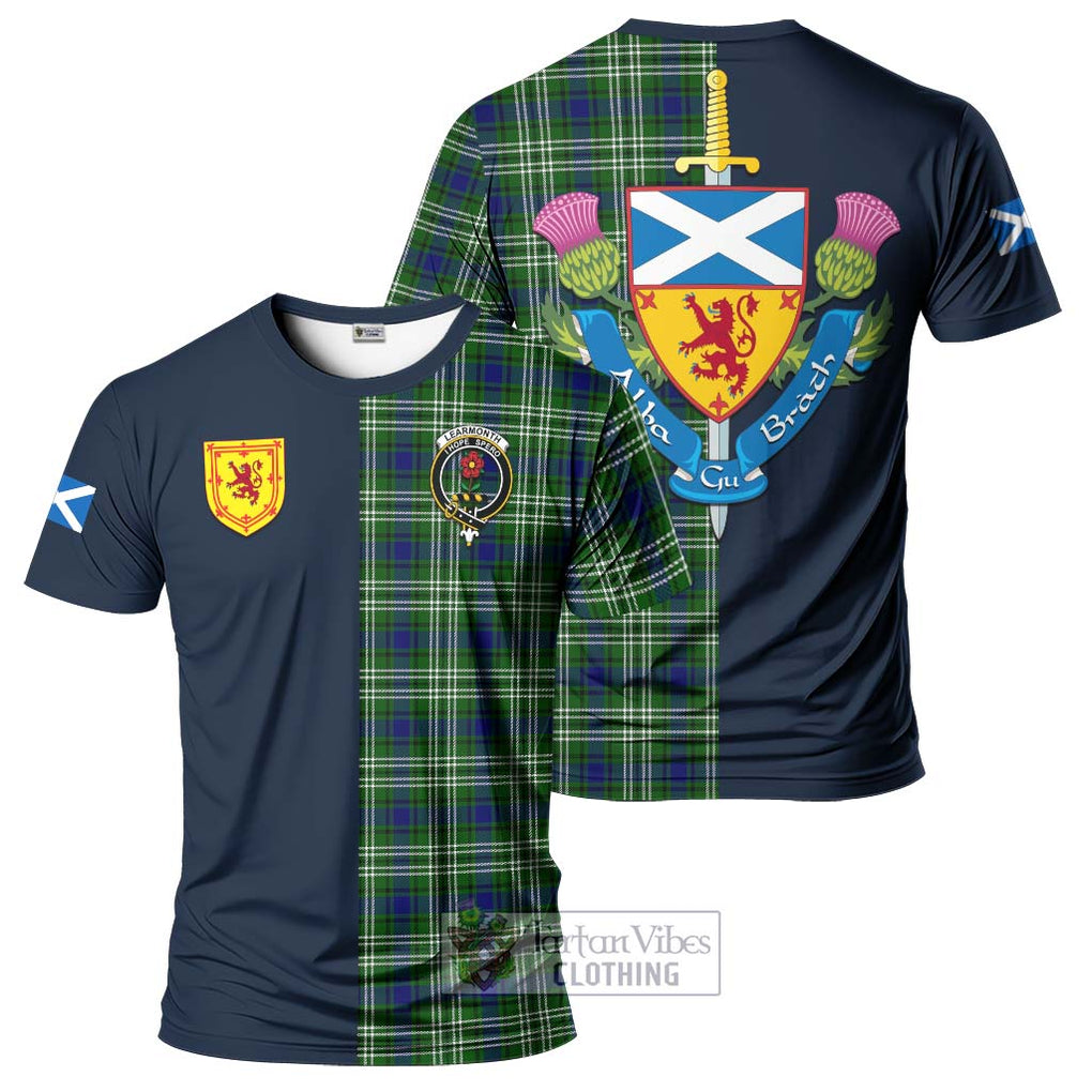 Tartan Vibes Clothing Learmonth Tartan T-Shirt Alba with Scottish Lion Royal Arm Half Style