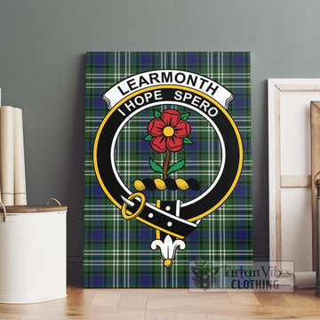 Learmonth Tartan Canvas Print Wall Art with Family Crest