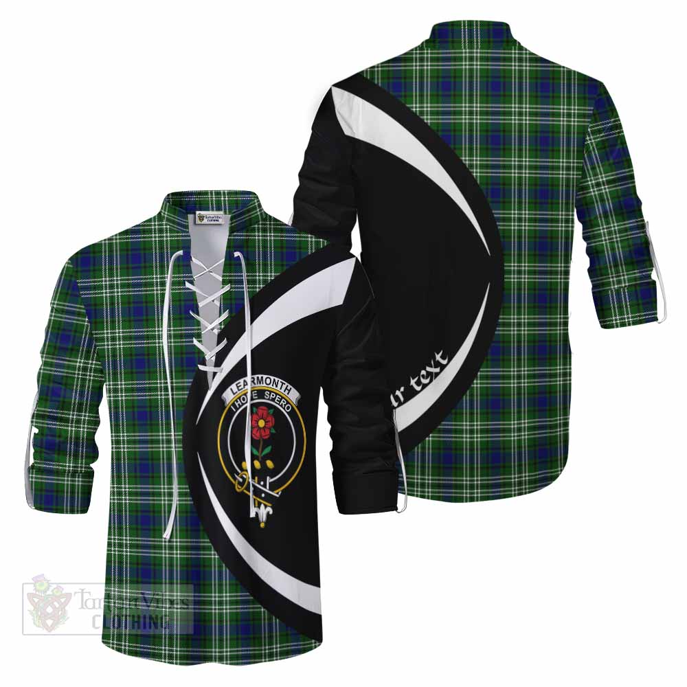 Tartan Vibes Clothing Learmonth Tartan Ghillie Kilt Shirt with Family Crest Circle Style