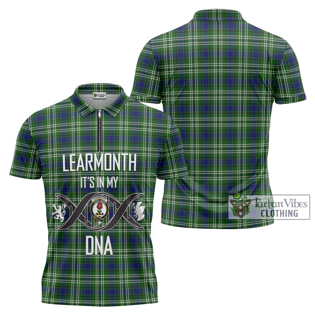 Learmonth Tartan Zipper Polo Shirt with Family Crest DNA In Me Style Unisex - Tartanvibesclothing Shop