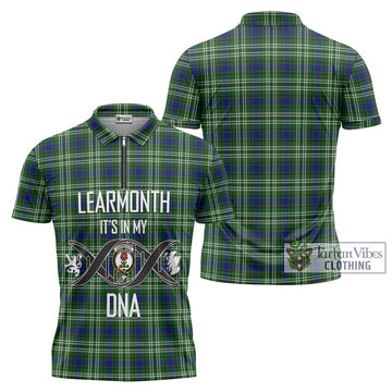 Learmonth Tartan Zipper Polo Shirt with Family Crest DNA In Me Style