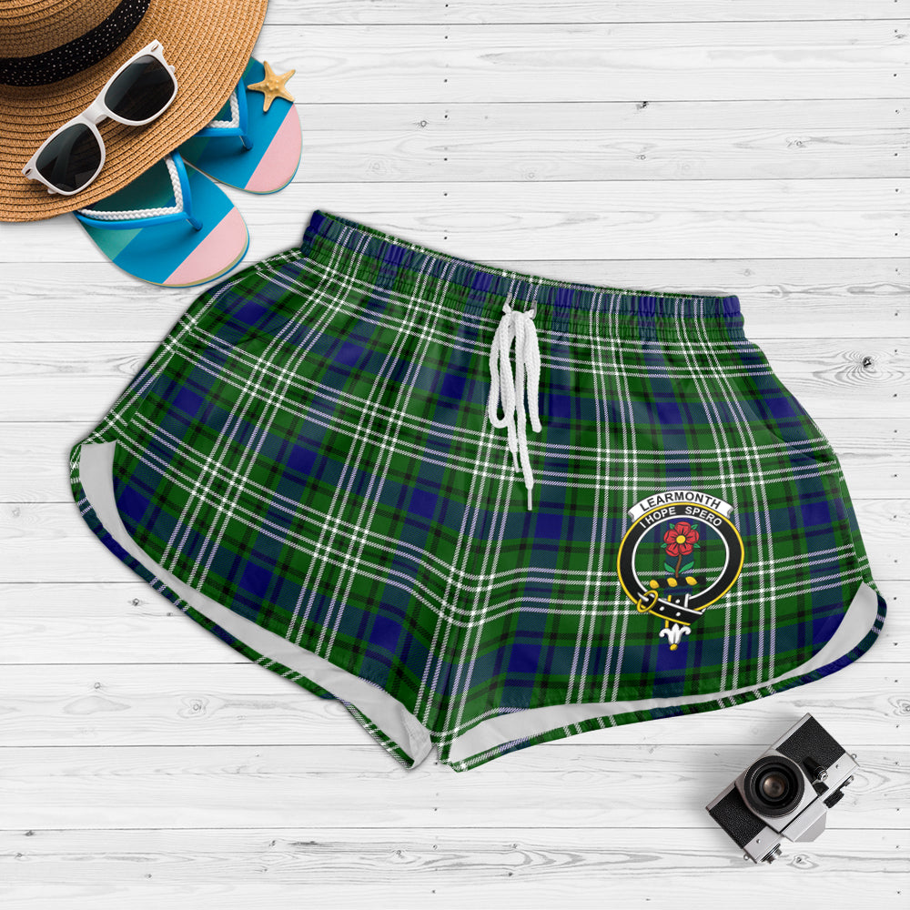 Learmonth Tartan Womens Shorts with Family Crest 4XL - Tartan Vibes Clothing