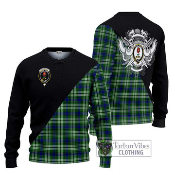 Learmonth Tartan Ugly Sweater with Family Crest and Military Logo Style