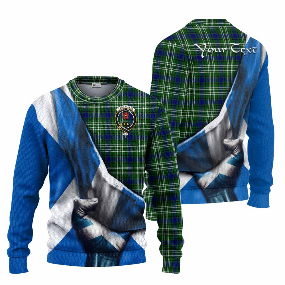 Tartan Vibes Clothing Learmonth Tartan Knitted Sweater with Family Crest Scotland Patriotic Style