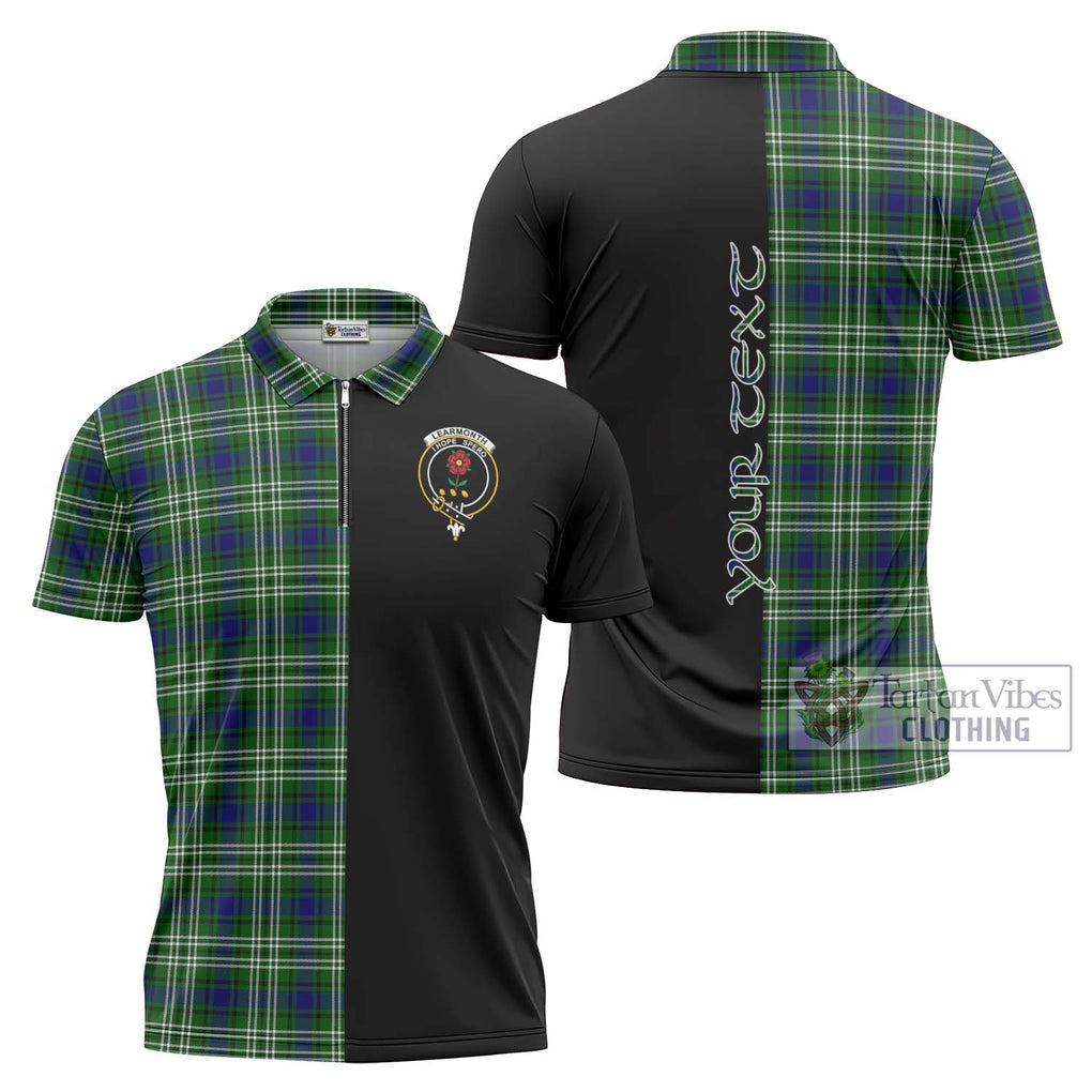 Learmonth Tartan Zipper Polo Shirt with Family Crest and Half Of Me Style Unisex - Tartanvibesclothing Shop