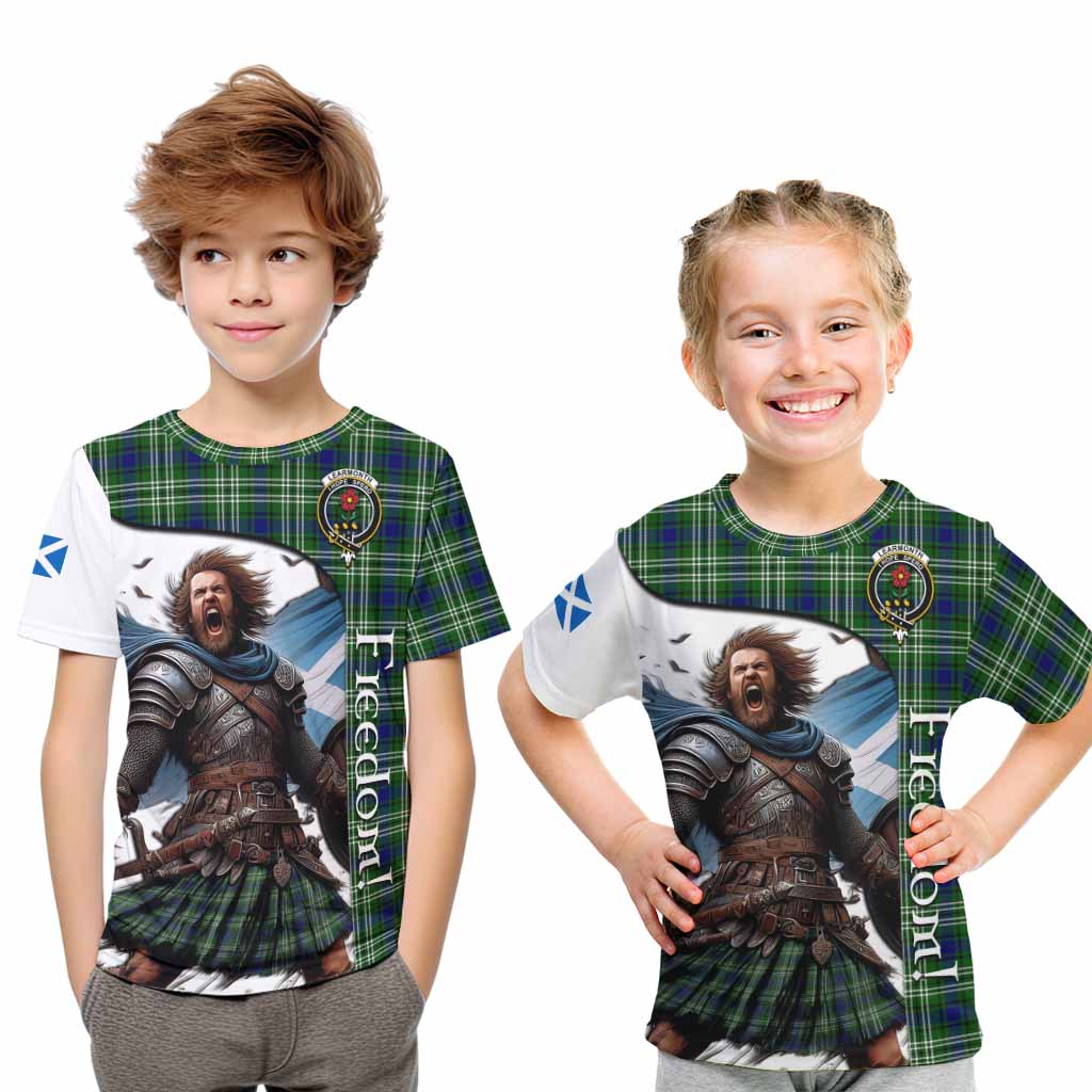 Tartan Vibes Clothing Learmonth Crest Tartan Kid T-Shirt Inspired by the Freedom of Scottish Warrior