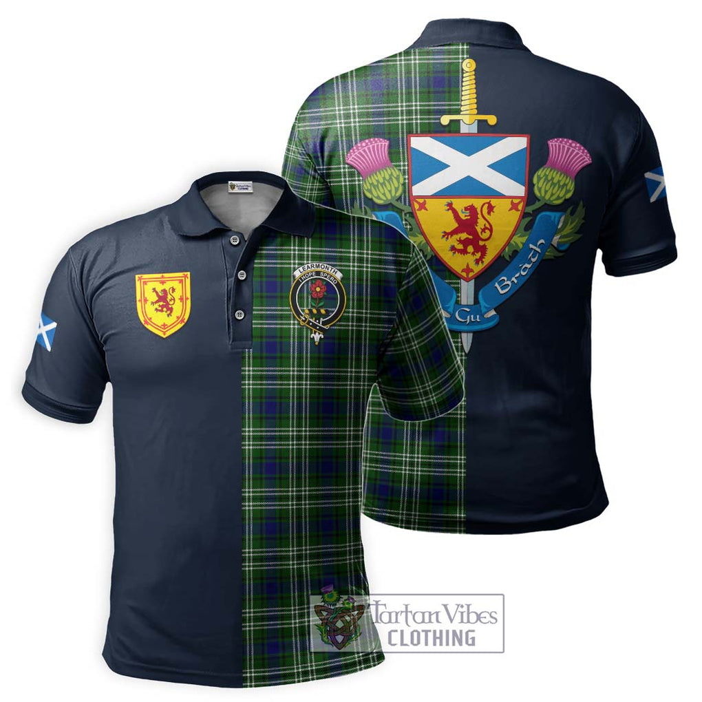 Tartan Vibes Clothing Learmonth Tartan Polo Shirt with Scottish Lion Royal Arm Half Style