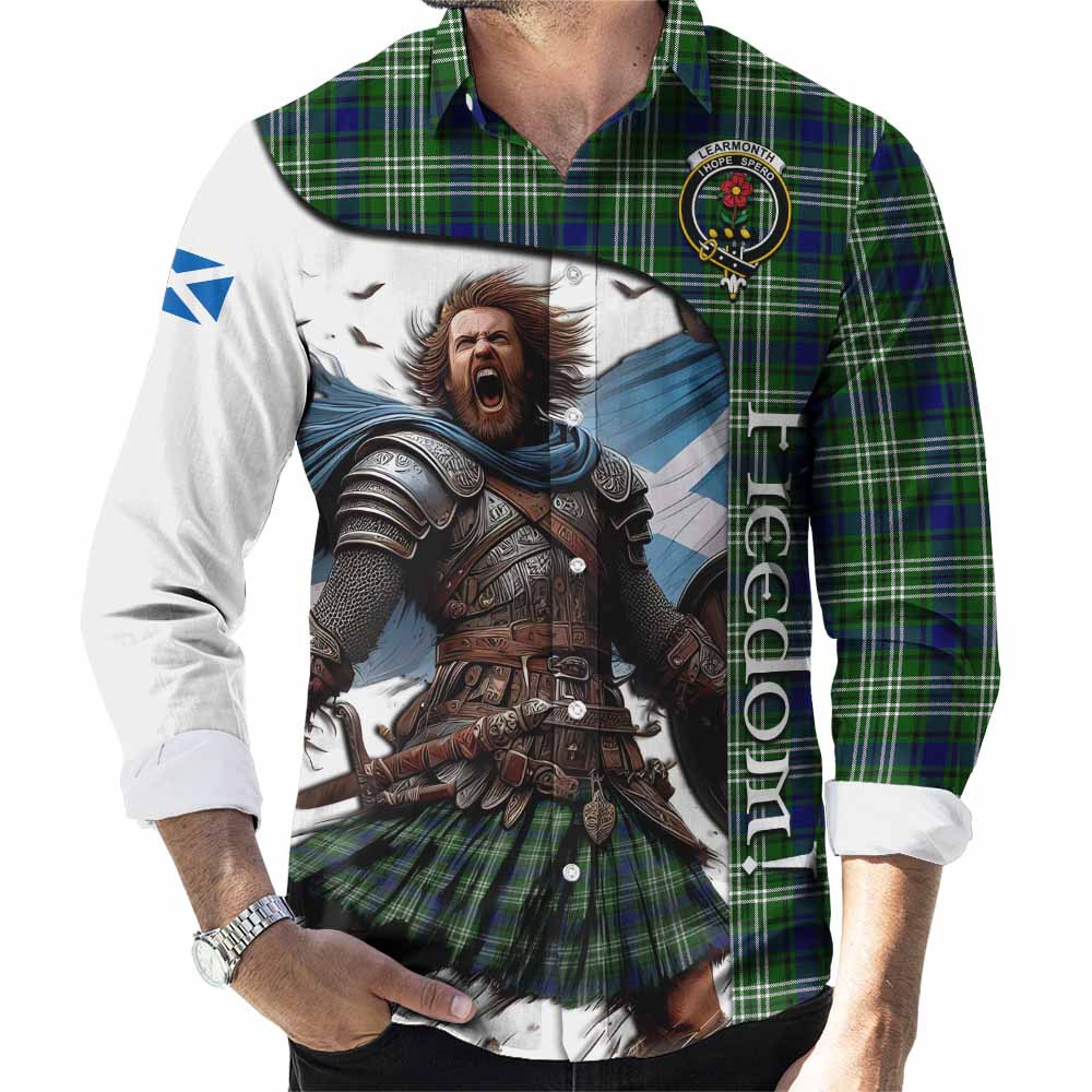 Tartan Vibes Clothing Learmonth Crest Tartan Long Sleeve Button Shirt Inspired by the Freedom of Scottish Warrior