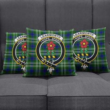 Learmonth Tartan Pillow Cover with Family Crest