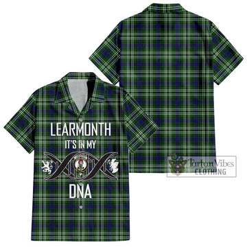 Learmonth Tartan Short Sleeve Button Shirt with Family Crest DNA In Me Style