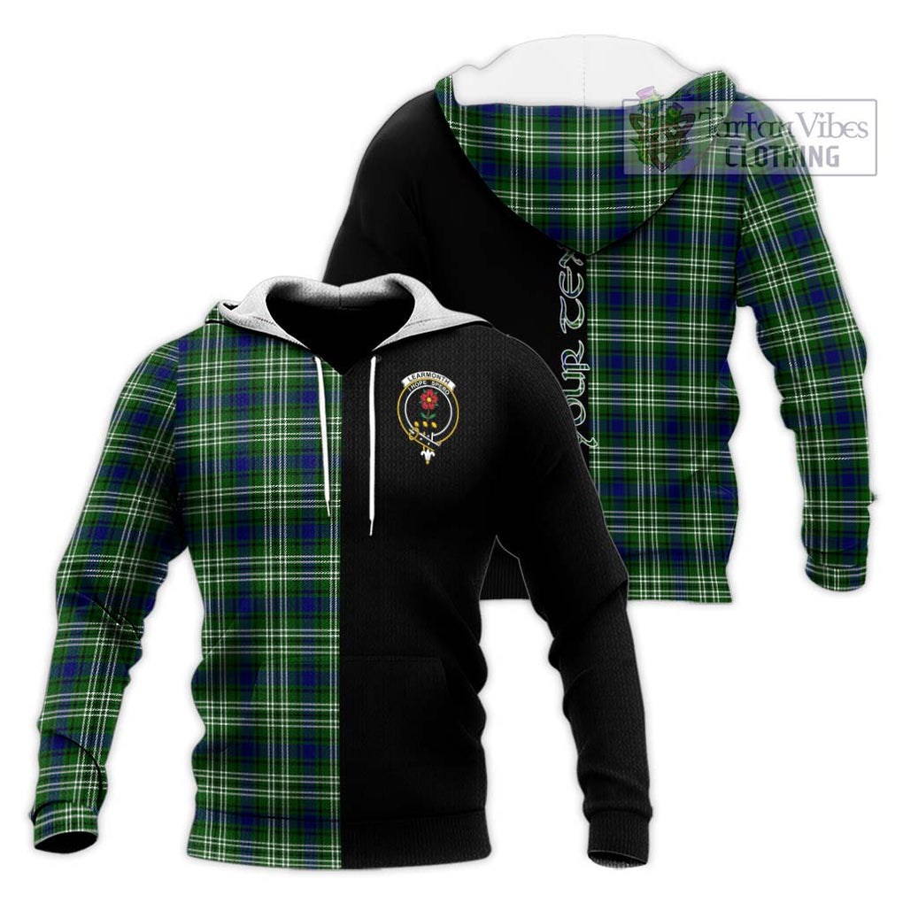 Learmonth Tartan Knitted Hoodie with Family Crest and Half Of Me Style Unisex Knitted Pullover Hoodie - Tartanvibesclothing Shop