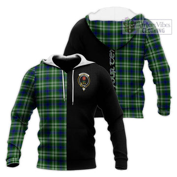 Learmonth Tartan Knitted Hoodie with Family Crest and Half Of Me Style