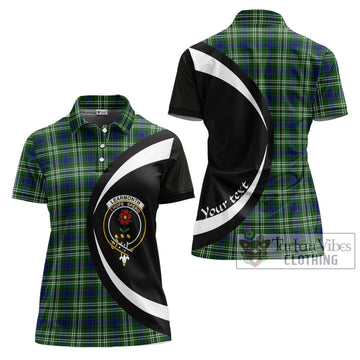 Learmonth Tartan Women's Polo Shirt with Family Crest Circle Style
