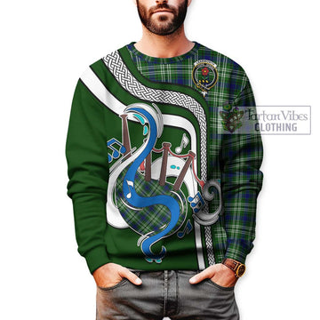 Learmonth Tartan Sweatshirt with Epic Bagpipe Style