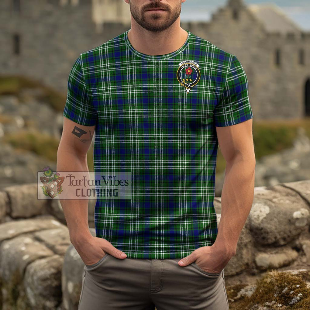 Learmonth Tartan Cotton T-Shirt with Family Crest Men's Shirt - Tartanvibesclothing Shop