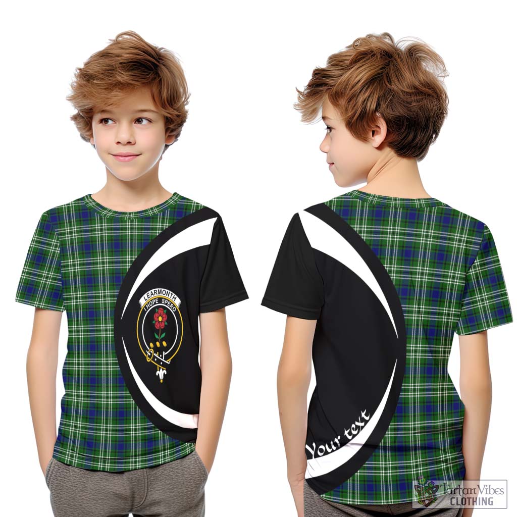 Learmonth Tartan Kid T-Shirt with Family Crest Circle Style Youth XL Size14 - Tartan Vibes Clothing