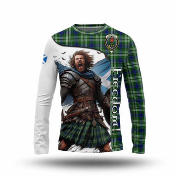 Learmonth Crest Tartan Long Sleeve T-Shirt Inspired by the Freedom of Scottish Warrior