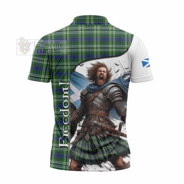 Learmonth Crest Tartan Zipper Polo Shirt Inspired by the Freedom of Scottish Warrior