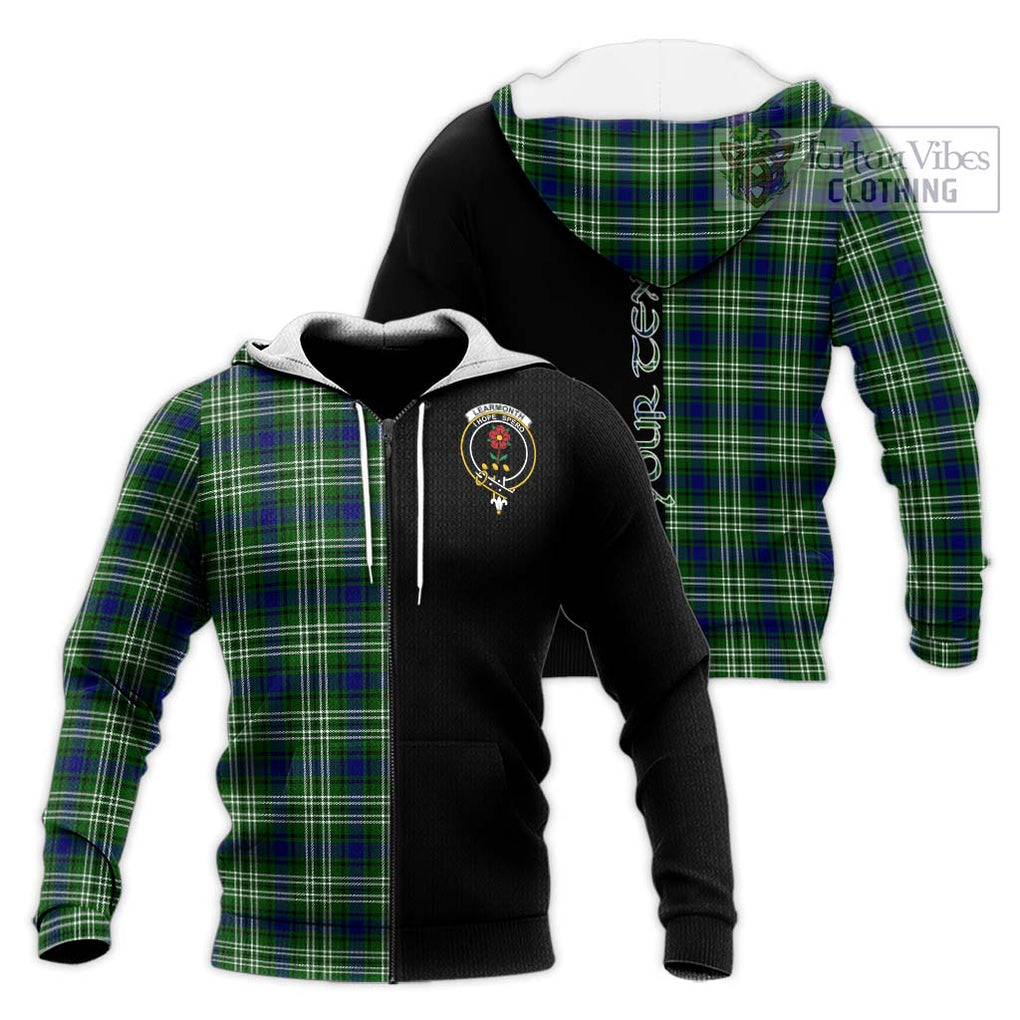 Learmonth Tartan Knitted Hoodie with Family Crest and Half Of Me Style Unisex Knitted Zip Hoodie - Tartanvibesclothing Shop