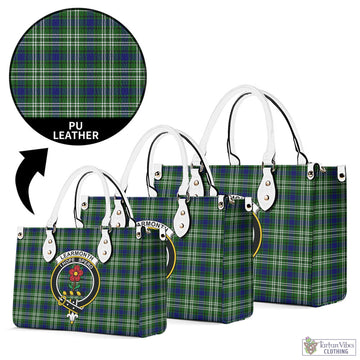 Learmonth Tartan Luxury Leather Handbags with Family Crest