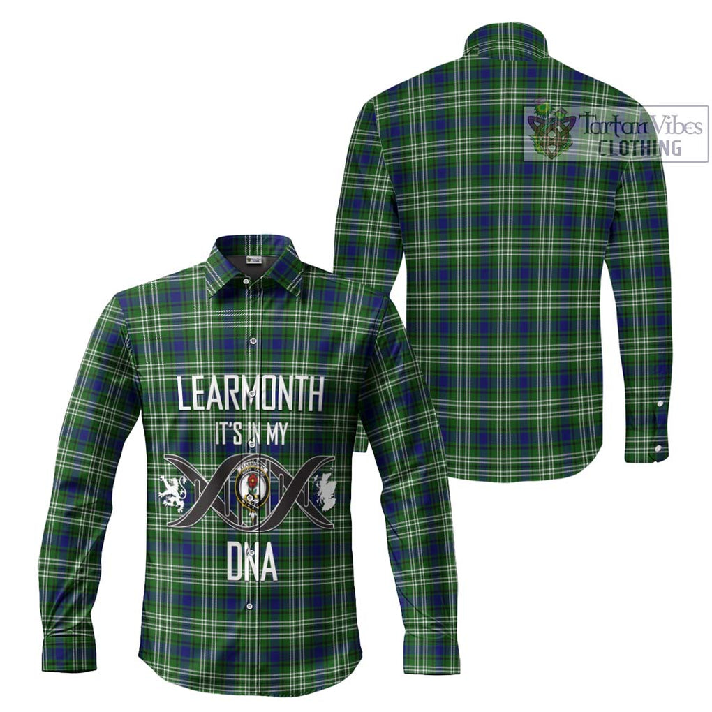 Learmonth Tartan Long Sleeve Button Shirt with Family Crest DNA In Me Style Men's Shirt - Tartanvibesclothing Shop