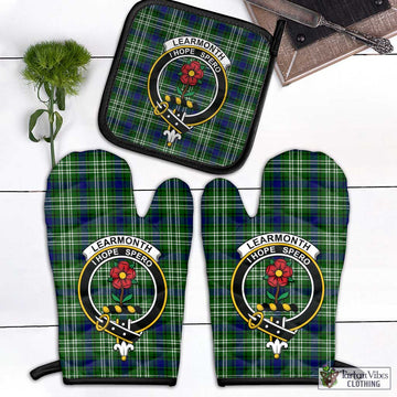 Learmonth Tartan Combo Oven Mitt & Pot-Holder with Family Crest Black - Tartan Vibes Clothing