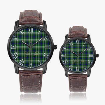 Learmonth Tartan Personalized Your Text Leather Trap Quartz Watch