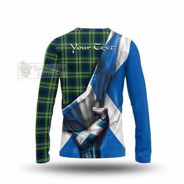 Learmonth Tartan Long Sleeve T-Shirt with Family Crest Scotland Patriotic Style