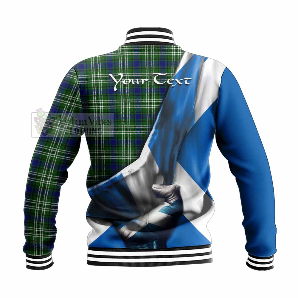 Tartan Vibes Clothing Learmonth Tartan Baseball Jacket with Family Crest Scotland Patriotic Style