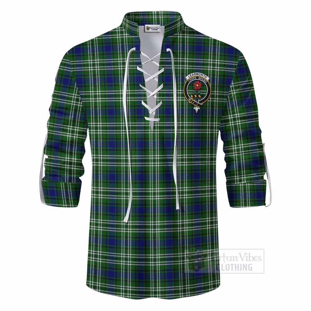 Tartan Vibes Clothing Learmonth Tartan Ghillie Kilt Shirt with Family Crest DNA In Me Style