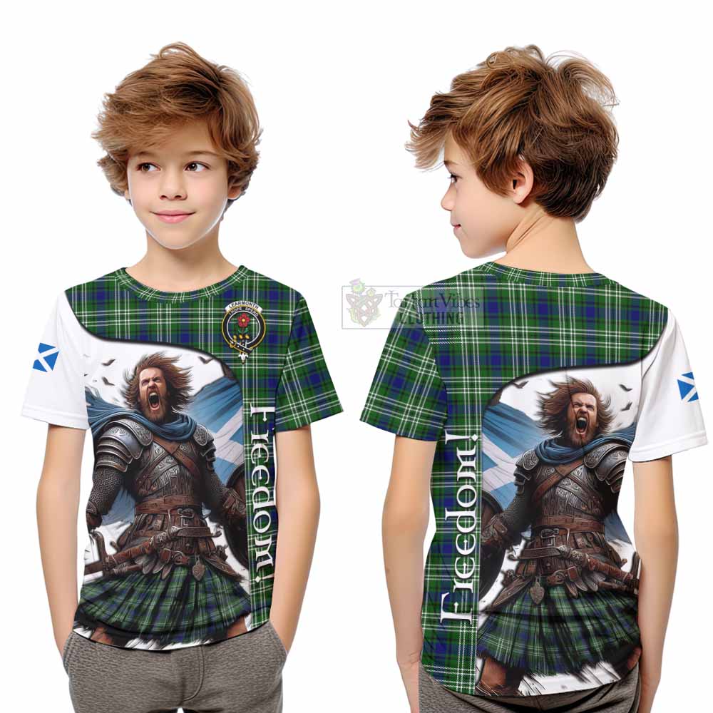 Tartan Vibes Clothing Learmonth Crest Tartan Kid T-Shirt Inspired by the Freedom of Scottish Warrior