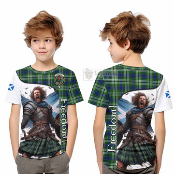 Learmonth Crest Tartan Kid T-Shirt Inspired by the Freedom of Scottish Warrior