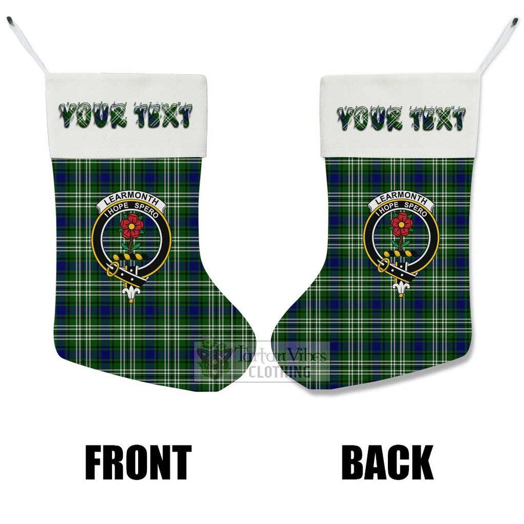 Tartan Vibes Clothing Learmonth Tartan Family Crest Christmas Stocking with Personalized Text