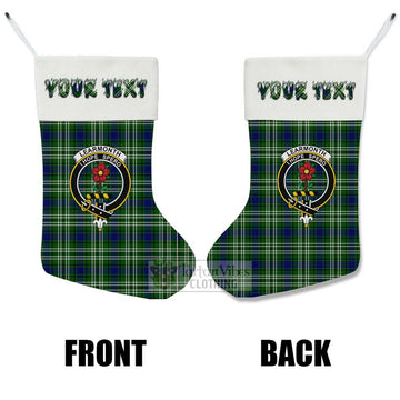 Learmonth Tartan Family Crest Christmas Stocking with Personalized Text