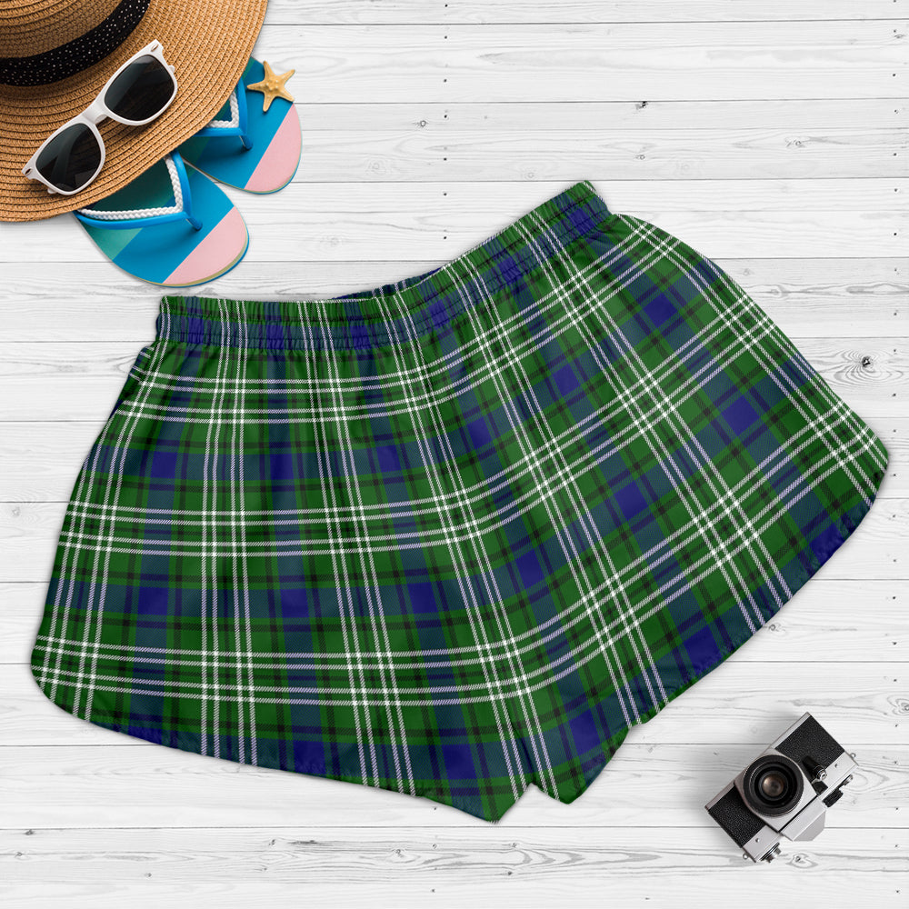 Learmonth Tartan Womens Shorts with Family Crest - Tartan Vibes Clothing