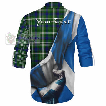 Learmonth Tartan Ghillie Kilt Shirt with Family Crest Scotland Patriotic Style