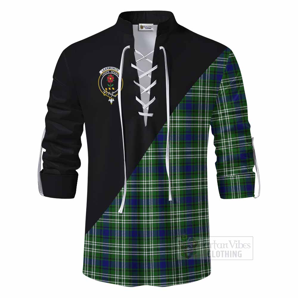 Tartan Vibes Clothing Learmonth Tartan Ghillie Kilt Shirt with Family Crest and Military Logo Style