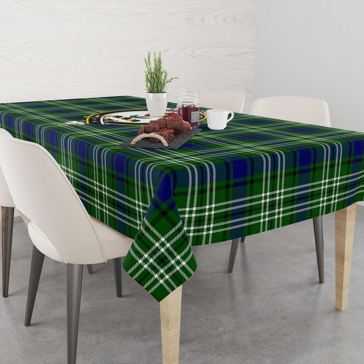 Learmonth Tartan Tablecloth with Family Crest M 39.4"x59"(100x150cm) - Tartan Vibes Clothing
