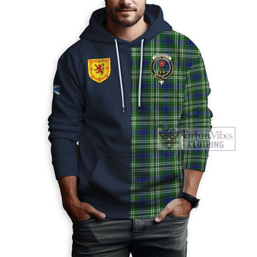 Learmonth Tartan Hoodie Alba with Scottish Lion Royal Arm Half Style