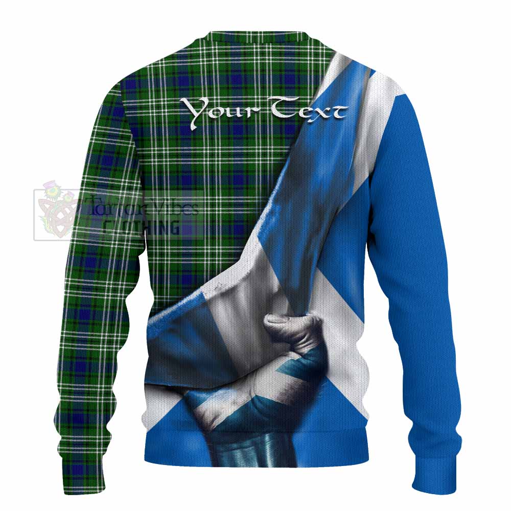 Tartan Vibes Clothing Learmonth Tartan Knitted Sweater with Family Crest Scotland Patriotic Style