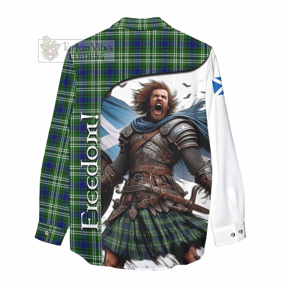 Tartan Vibes Clothing Learmonth Crest Tartan Women's Casual Shirt Inspired by the Freedom of Scottish Warrior