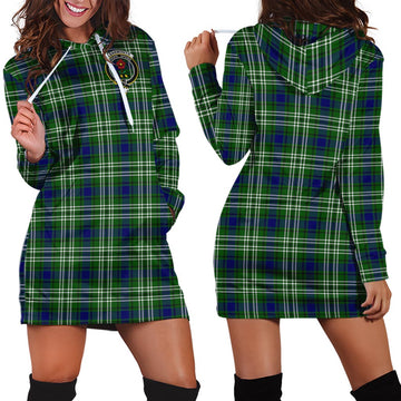 Learmonth Tartan Hoodie Dress with Family Crest