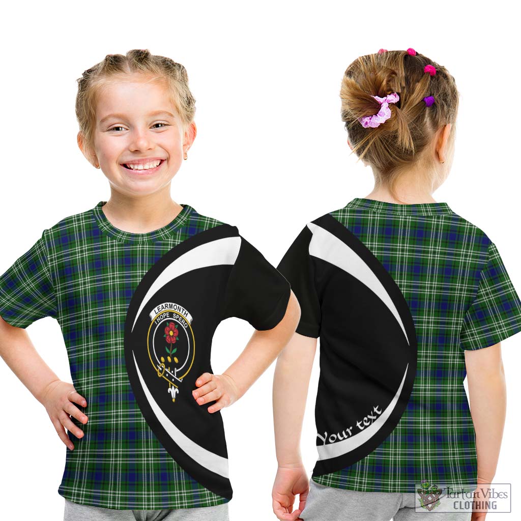 Learmonth Tartan Kid T-Shirt with Family Crest Circle Style - Tartan Vibes Clothing