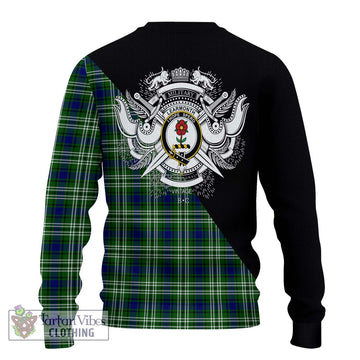 Learmonth Tartan Ugly Sweater with Family Crest and Military Logo Style